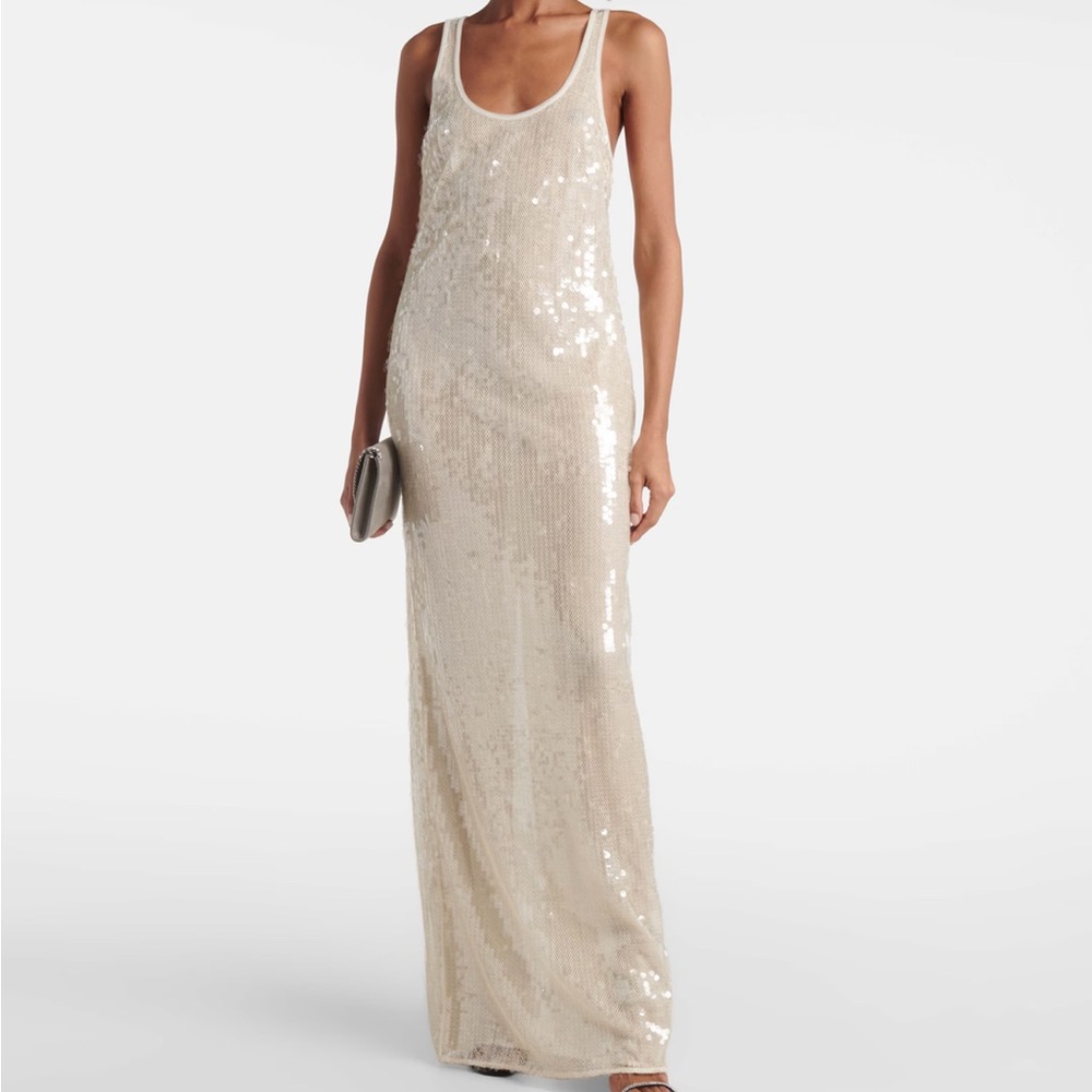 Stella McCartney Sheer sequined maxi dress